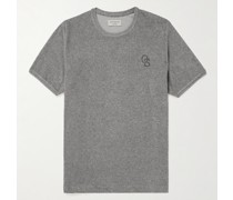 T-Shirt aus Frottee aus einer Baumwollmischung mit Logostickerei