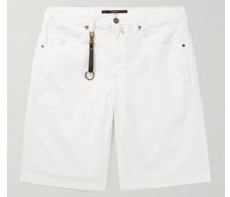 Gerade geschnittene Shorts aus Stretch-Baumwollgabardine