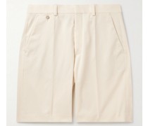 Gerade geschnittene Shorts aus Stretch-Baumwoll-Twill