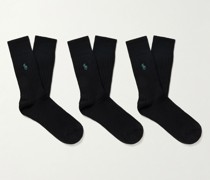 Set aus 3 Paar Socken aus einer Baumwollmischung mit Logostickerei