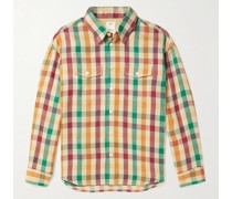 Checked Linen and Wool-Blend Flannel Shirt