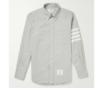 Button-Down Collar Striped Cotton-Flannel Shirt