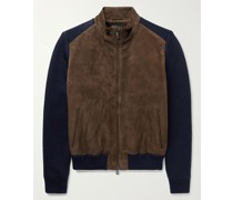 Grosvenor Jacke aus Veloursleder und Wolle mit Reißverschluss