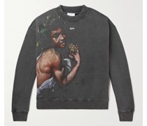 Bacchus Sweatshirt aus Baumwoll-Jersey mit Print in Distressed-Optik