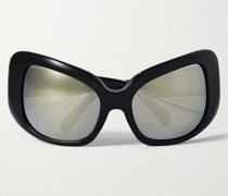 Sonnenbrille mit eckigem Rahmen aus Azetat