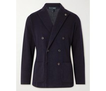 Unstructured Double-Breasted Wool Blazer