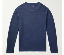 Meliertes Sweatshirt aus einer Stretch-Leinen-Baumwollmischung