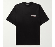 Oversized-T-Shirt aus Baumwoll-Jersey mit Logostickerei