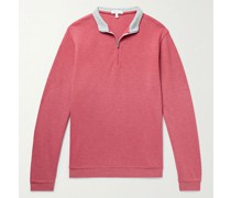 Crown Sweatshirt aus Piqué aus einer Baumwollmischung mit kurzem Reißverschluss