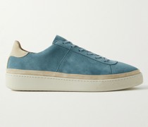 Zweifarbige Sneakers aus Veloursleder