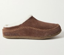 Lanner Ridge Faux Shearling-Lined Suede Slippers