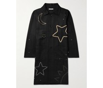 Botticelli Trenchcoat aus Seide mit Verzierungen