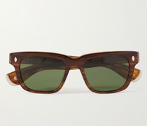 + Officine Générale Sonnenbrille mit eckigem Rahmen aus Azetat in Schildpattoptik