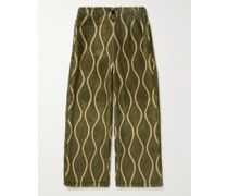 Hose mit geradem Bein aus gestreiftem Fleece