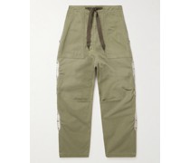 Easy Baker gerade geschnittene Hose aus Baumwoll-Twill mit Fischgratmuster, Verzierung und Kordelzugbund