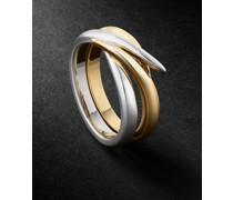 Set of Two 18-Karat Yellow and White Gold Rings