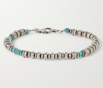Hanoi Armband aus Sterlingsilber mit Zierperlen aus Türkis und Labradorit