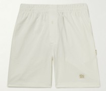 Shorts aus Baumwoll-Jersey mit geradem Bein und Logoapplikation
