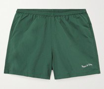Woodmark gerade geschnittene Shorts aus Nylon mit Kordelzugbund und Logoprint