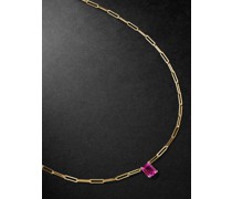 Gold Corundum Pendant Necklace