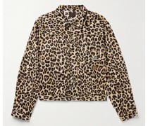 Hemdjacke aus Baumwollgaze mit Leopardenprint