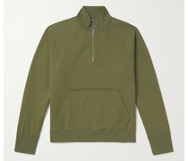 Sweatshirt aus Baumwoll-Jersey mit kurzem Reißverschluss