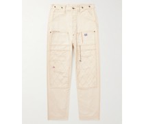 Lumber gerade geschnittene Cargohose aus Baumwoll-Canvas mit Stickereien