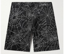 Gerade geschnittene Shorts aus Popeline mit Print