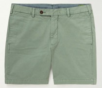 Gerade geschnittene Shorts aus Baumwoll-Twill in Stückfärbung