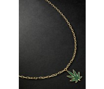 Large Pot Leaf Kette aus Gold mit Diamanten