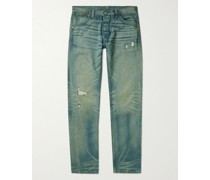 Slim-Fit Distressed Selvedge Jeans