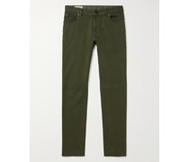 Schmal geschnittene Hose aus Stretch-Baumwoll-Twill