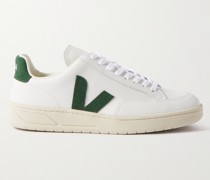 V-12 Suede-Trimmed Leather Sneakers