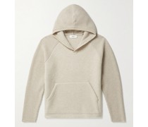 Kapuzenpullover aus Wolle in Rippstrick