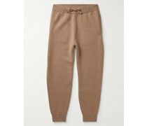 Tapered Logo-Embroidered Double-Faced Cashmere-Blend Sweatpants