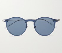 Round-Frame Acetate and Silver-Tone Sunglasses