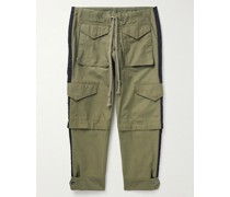 Army schmal zulaufende Cargohose aus einer Baumwollmischung mit Kordelzugbund