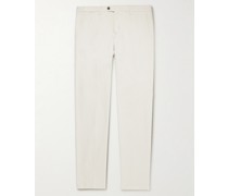 Slim-Fit Stretch-Cotton Twill Trousers
