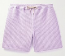 Volta gerade geschnittene Shorts aus Baumwolle in Waffelstrick mit Kordelzugbund