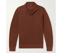 Roadster gestreifter Pullover aus Kaschmir mit kurzem Reißverschluss