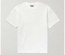 T-Shirt aus Jacquard-Strick aus einer Baumwollmischung