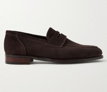 + George Cleverley Newport Pennyloafers aus Veloursleder