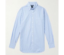 Gestreiftes Hemd aus Baumwollpopeline mit Button-Down-Kragen
