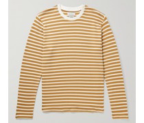 Striped Waffle-Knit Organic Cotton-Blend T-Shirt