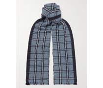 Schal aus Tweed aus einer Leinen-Kaschmirmischung mit Karomuster