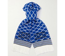 Schal aus Jacquard-Strick aus einer Merinowollmischung mit Fransen
