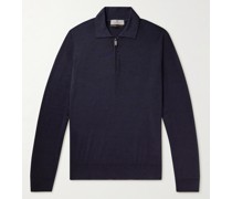 Wool and Silk-Blend Half-Zip Polo Shirt