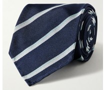 Gestreifte Krawatte aus Seiden-Twill, 7 cm