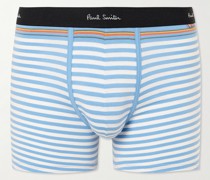 Lange gestreifte Retropants aus Stretch-Baumwolle
