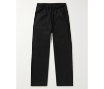 DM1-2 weit geschnittene Hose aus Baumwoll-Twill mit Kordelzugbund